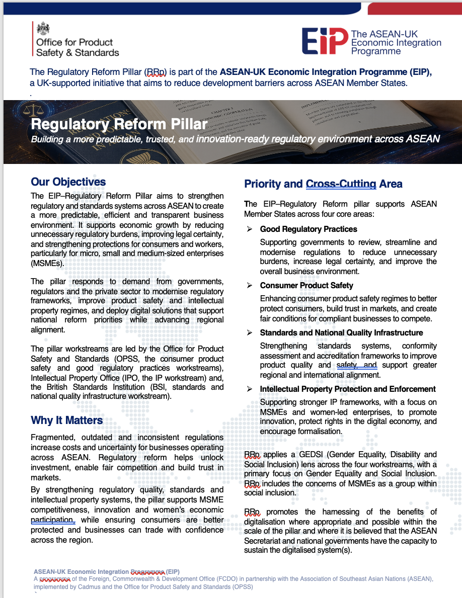 The EIP Regulatory Reform Pillar